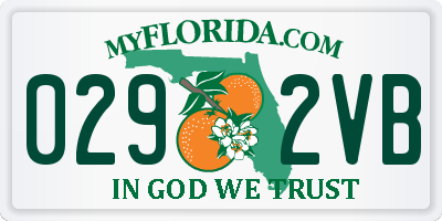 FL license plate 0292VB