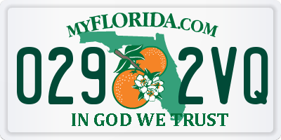 FL license plate 0292VQ