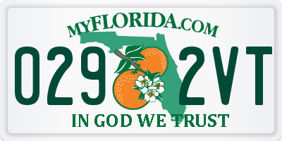 FL license plate 0292VT