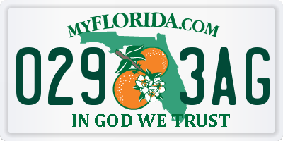 FL license plate 0293AG