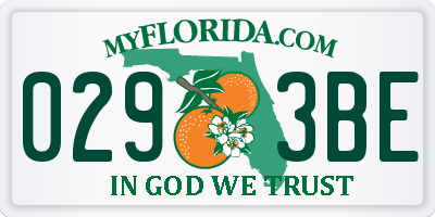 FL license plate 0293BE