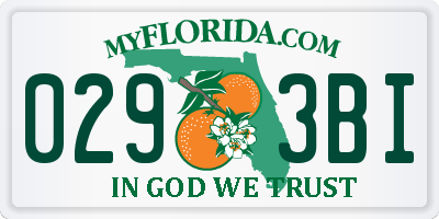 FL license plate 0293BI