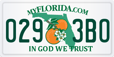FL license plate 0293BO