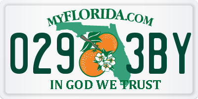 FL license plate 0293BY