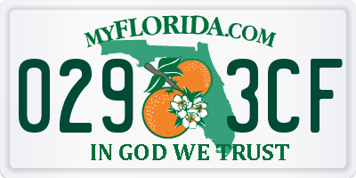 FL license plate 0293CF