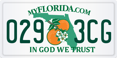 FL license plate 0293CG