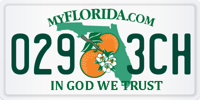 FL license plate 0293CH
