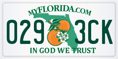 FL license plate 0293CK