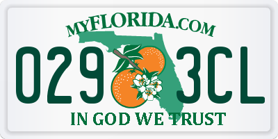 FL license plate 0293CL