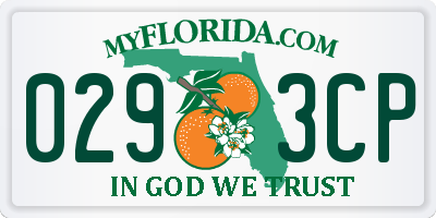 FL license plate 0293CP