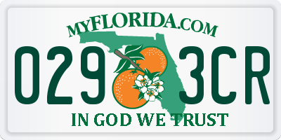 FL license plate 0293CR