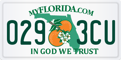 FL license plate 0293CU