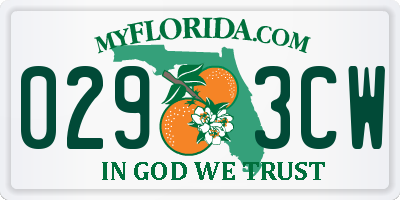 FL license plate 0293CW