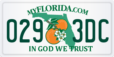FL license plate 0293DC