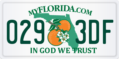 FL license plate 0293DF