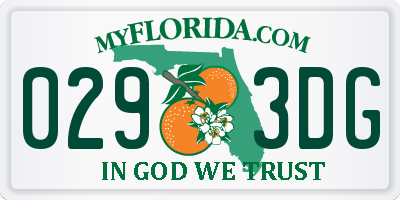 FL license plate 0293DG