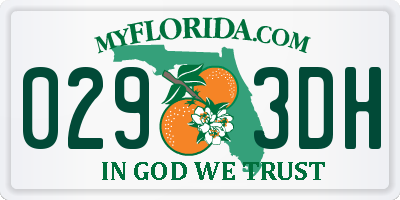 FL license plate 0293DH