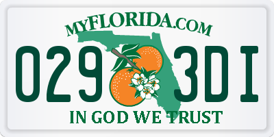FL license plate 0293DI