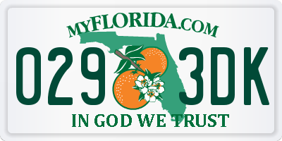FL license plate 0293DK