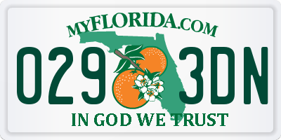 FL license plate 0293DN