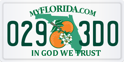 FL license plate 0293DO