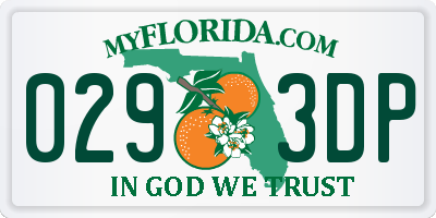 FL license plate 0293DP