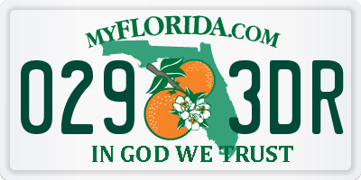 FL license plate 0293DR