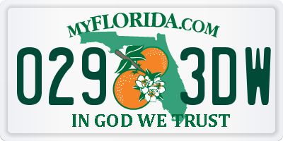 FL license plate 0293DW