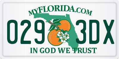 FL license plate 0293DX