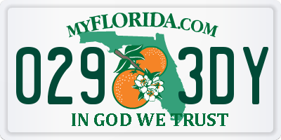 FL license plate 0293DY