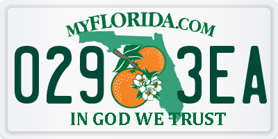 FL license plate 0293EA