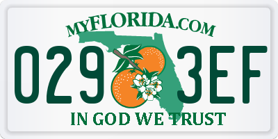 FL license plate 0293EF