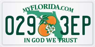 FL license plate 0293EP