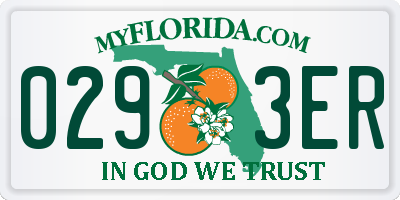 FL license plate 0293ER