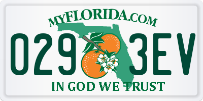 FL license plate 0293EV