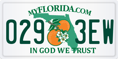 FL license plate 0293EW