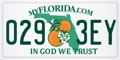 FL license plate 0293EY