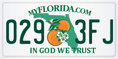 FL license plate 0293FJ