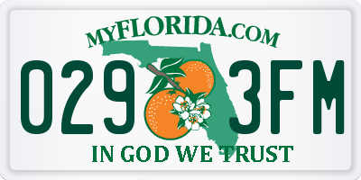 FL license plate 0293FM