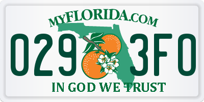 FL license plate 0293FO