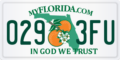 FL license plate 0293FU