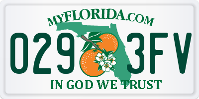 FL license plate 0293FV