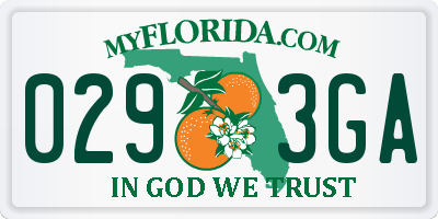 FL license plate 0293GA