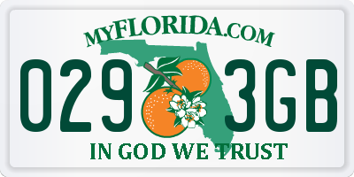FL license plate 0293GB