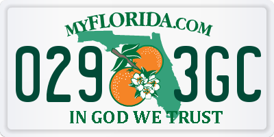 FL license plate 0293GC