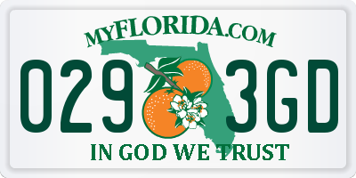 FL license plate 0293GD