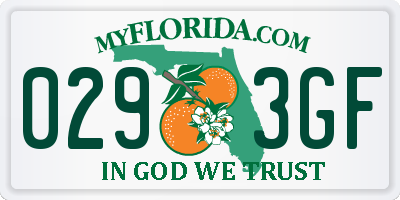 FL license plate 0293GF