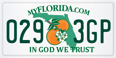 FL license plate 0293GP