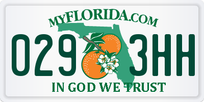 FL license plate 0293HH