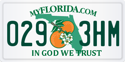 FL license plate 0293HM